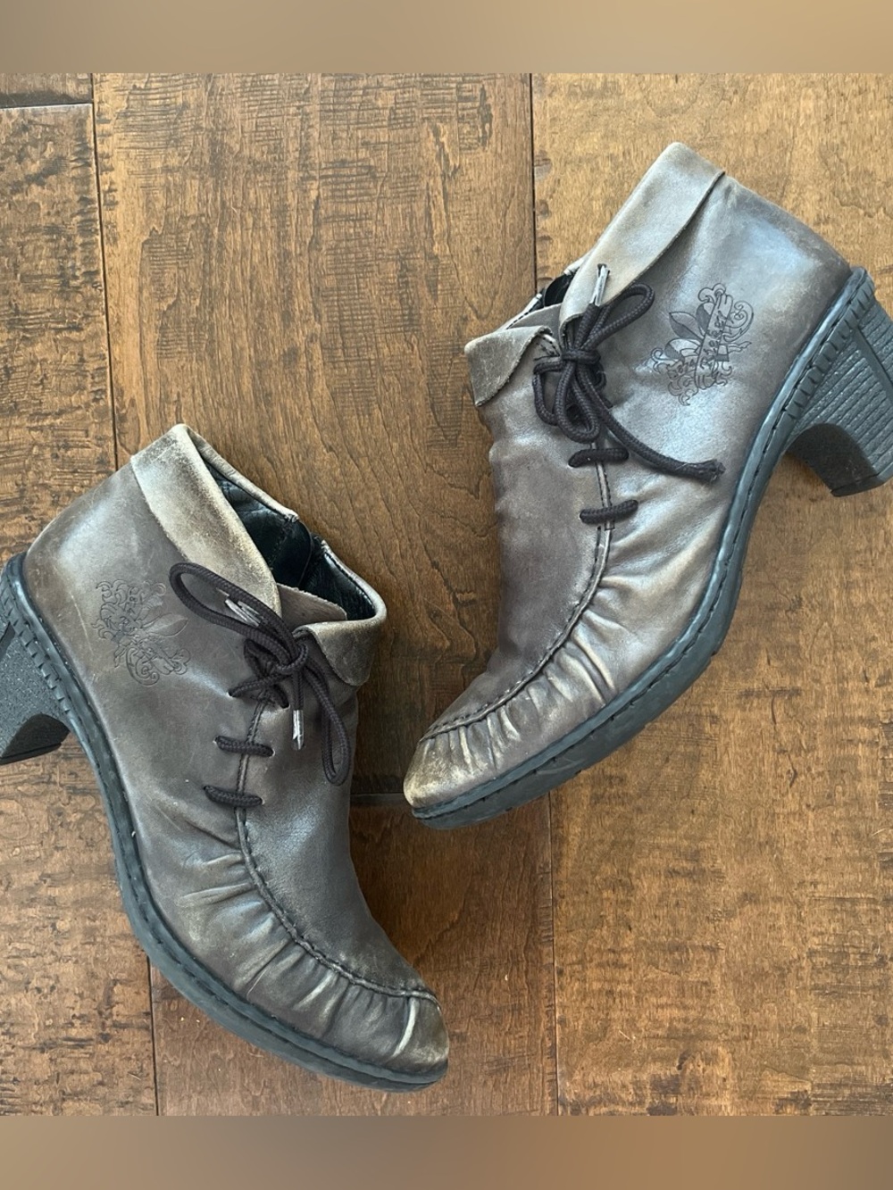 Rieker Antistress "Rebecca" ankle boots grey/taupe burnished leather ankle boots